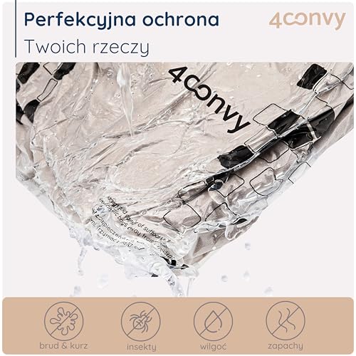 4CONVY Worki próżniowe do przechowywania ubrań kołder i pościeli - Worki próżniowe wielokrotnego użytku - zestaw 9 sztuk worków próżniowych - Wysokiej jakości worki oszczędzające miejsce
