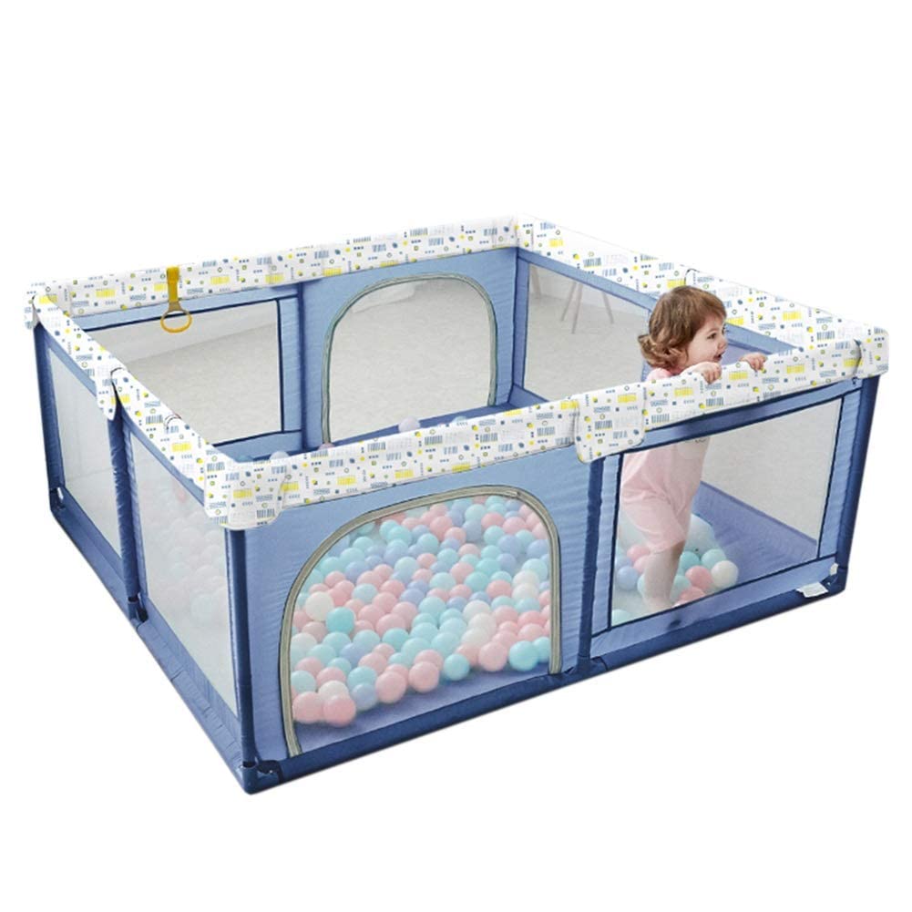Recinto per Bambini Extra Large, recinto per Bambini Portatile a 8 Pannelli per Bambini, Bambine, Neonati e Neonati - 150x180x68 cm (Blu)