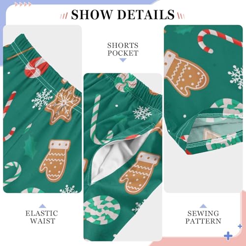 ZZXXB Gingerbread Candy Cane Boys Long Pants Soft Trousers Elastic Waist Kids Lounge Bottoms with Pockets S-XL4