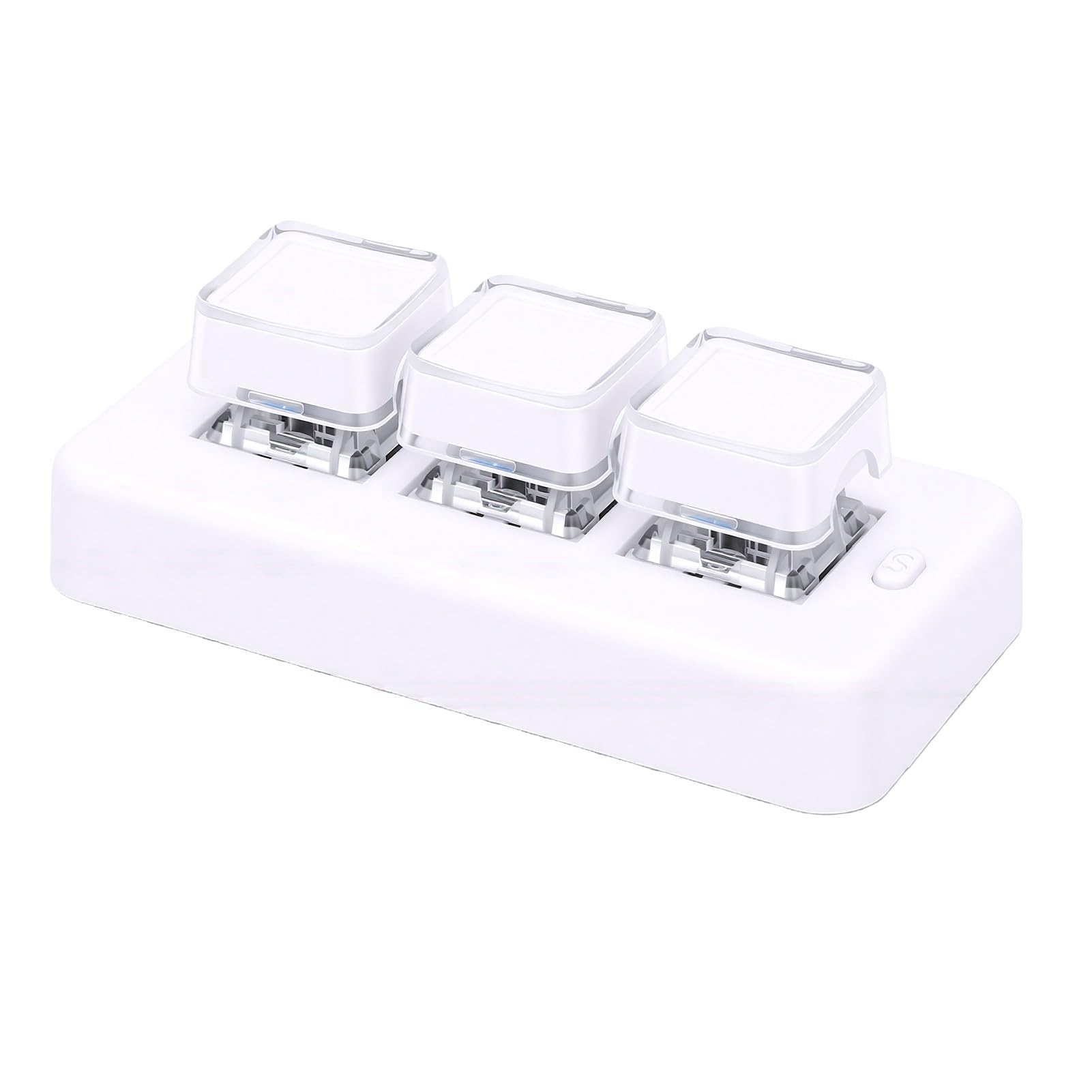 Cryfokt Tastierino Programmabile con 3 Tasti, con Connessione Cablata 2.4G Bluetooth 3 Modalità, Tastiera Meccanica Macro per Computer Portatile Desktop (WHITE)
