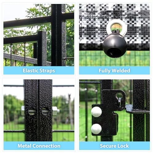 Kicari DOG001_NEW Large Dog Kennels Outside,Upgraded Outdoor Pet Palypen Dog House With Removable Waterproof Cover Uv -Resistant Roof &Secure Lock,Heavy Duty Dog Enclosure thumb #4