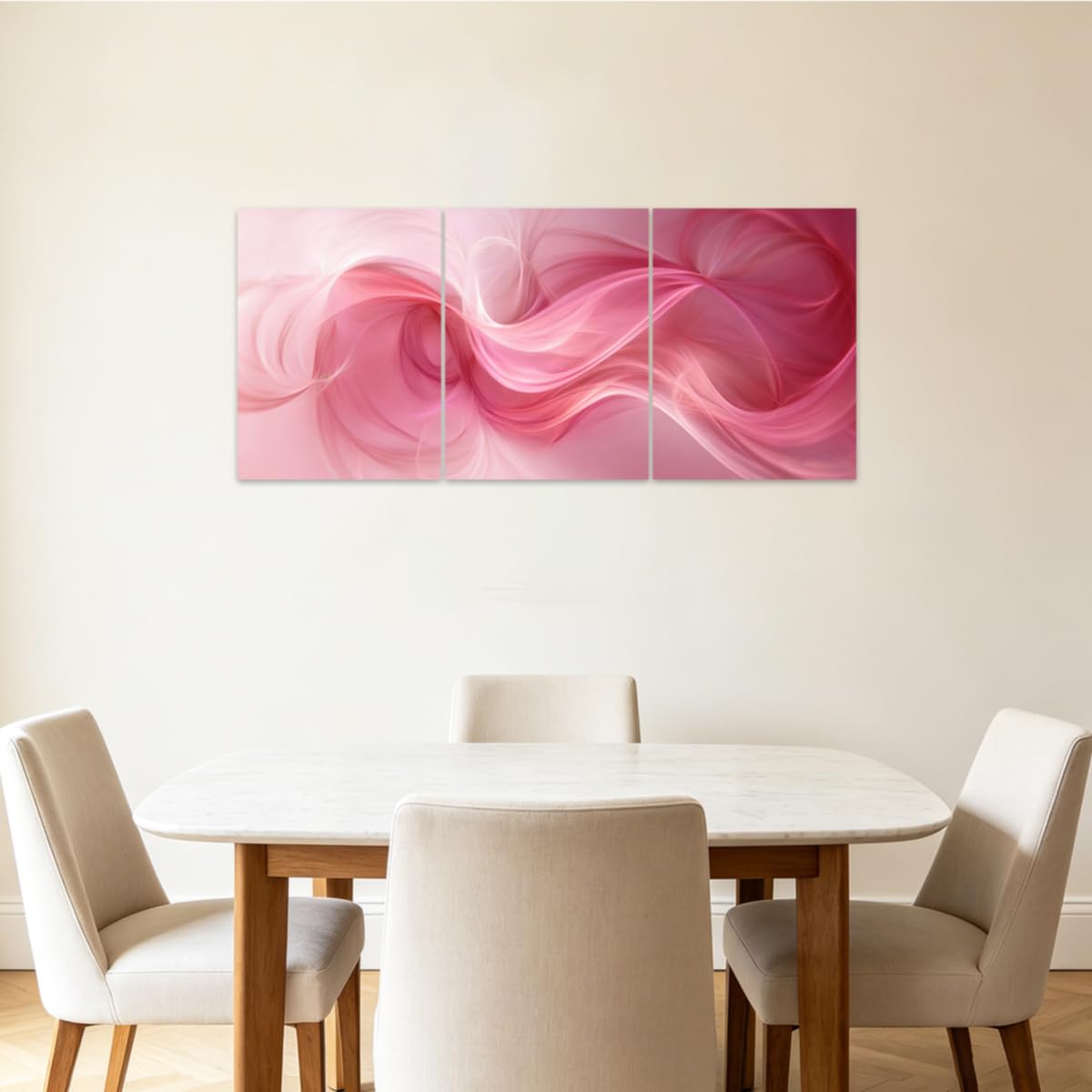 CCWACPP 3 teiliges Bilderset Abstrakte Wandbilder in Rosa Wanddekoration & Leinwanddrucke für Schlafzimmer Badezimmer Wohnzimmer Gerahmt 40x60cmx3