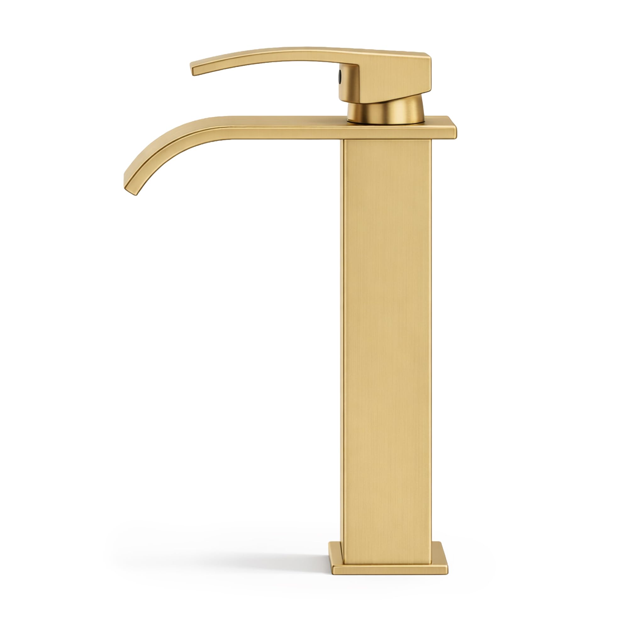 AKORD Mitigeur de Lavabo EVIO Haute Cascade pour Vasque à Poser, Robinet de Salle de Bain Design, 30 cm, Or