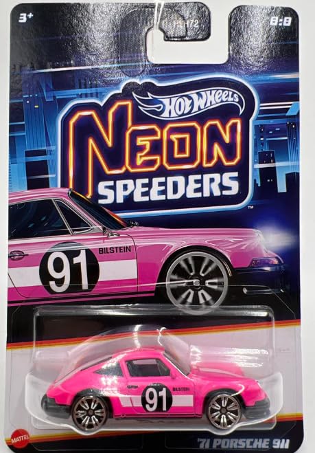 Hot Wheels Neon Speeders '71 Porsche 911 [Pink] 8/8, 1:64 Scale Diecast Vehicle-image-44