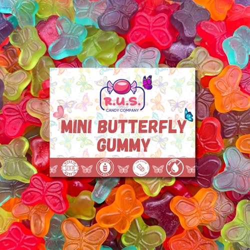 Mini Gummy Butterflies Candy Bag – Fruity, Soft & Chewy Bite-Sized Gummies – Fun Party Snacks & Treats – Perfect for Lunchboxes, Picnics, Candy Jars & Dessert Tables (Half Pound)