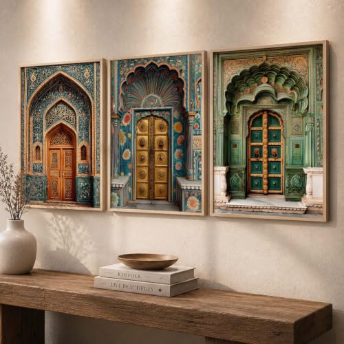 Image of kotart Traditional Indian Wall Art Painting for Living Room | Paintings Frame For Home Decoration | Framed Wall Painting for Home Room Bedroom Office Wall Decor Set of 3 (10X13 inch)