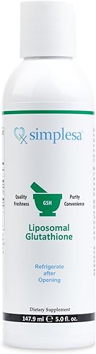 SIMPLESA NUTRITION Suplemento de glutatión liposomal de 428 mg Suplemento antioxidantes para antienvejecimiento aumento de energía función cerebral