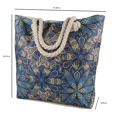 Bolsa Boho Beach para mujer, tote de viaje ligera y grande miniatura 3