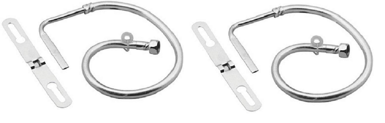 Rishikansh Multi Type (304 Grade) Bidget Hands-Free Toilet Jet Spray with 1.5 Meter Silver PVC Hose Pipe Tube - Pack of 2