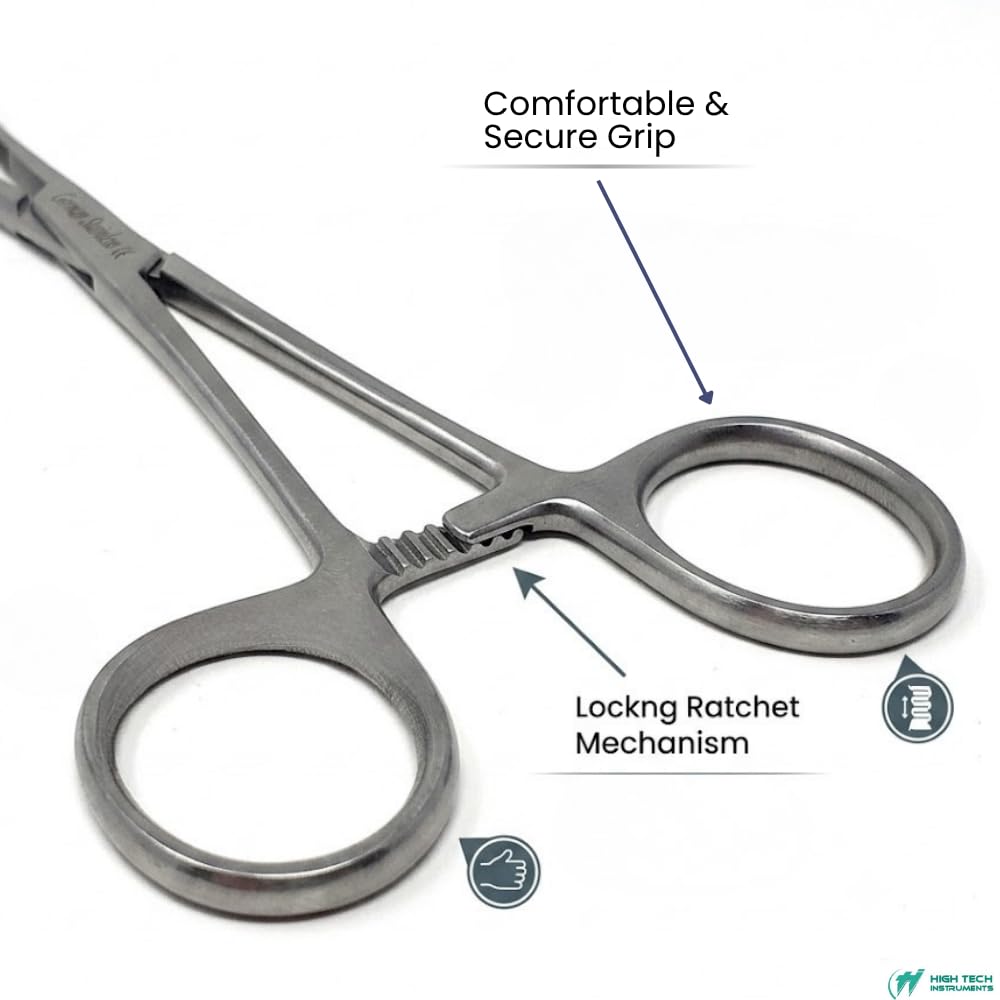 STAINLESS STEEL RIGHT ANGLE MIXTER HEMOSTAT FORCEPS FINE POINT (HTI BRAND) — Amazon image 5