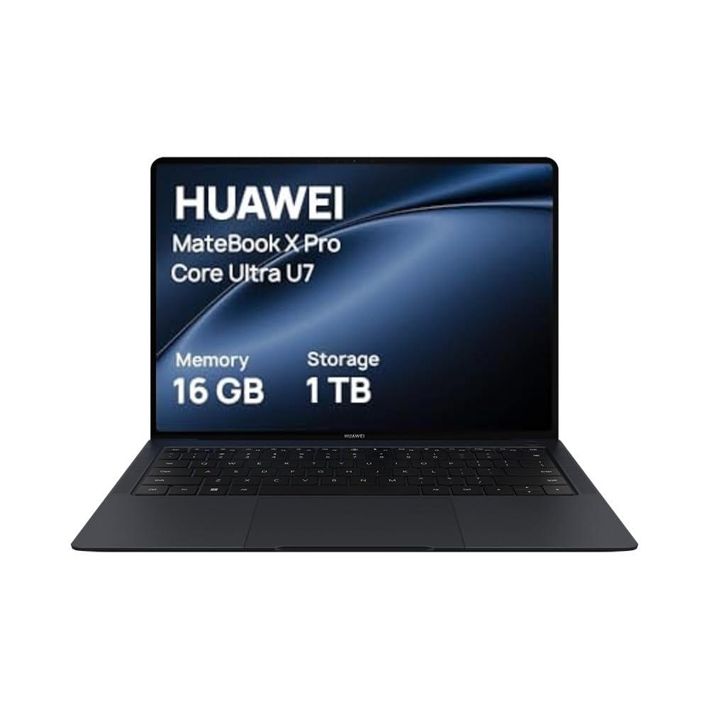 HUAWEI MateBook X Pro Core Ultra Laptop, 980g Ultralight Metallic body, Intel Core Ultra 7 Processor, 14.2-inch HUAWEI 3.1K flexible OLED Real Color Touch Display, 16GB+1TB, Black Black Standalone