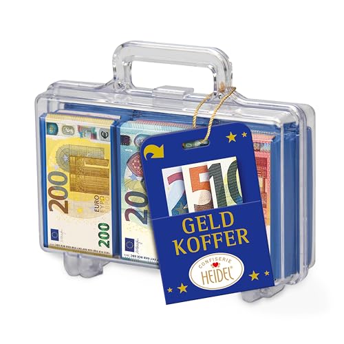 Grande Valise Euro en Chocolat HEIDEL Conffiserie - Coffret original 112,5g chocolat-au-lait - Pour cadeaux en argent - Chocolats a occasions spéciales - 5 à 500 en...