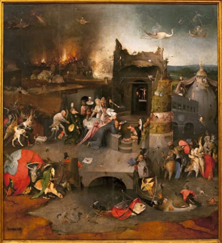 Hieronymus Bosch affiche toile la mort et l'avare décoration murale salon tableau 60x90cm