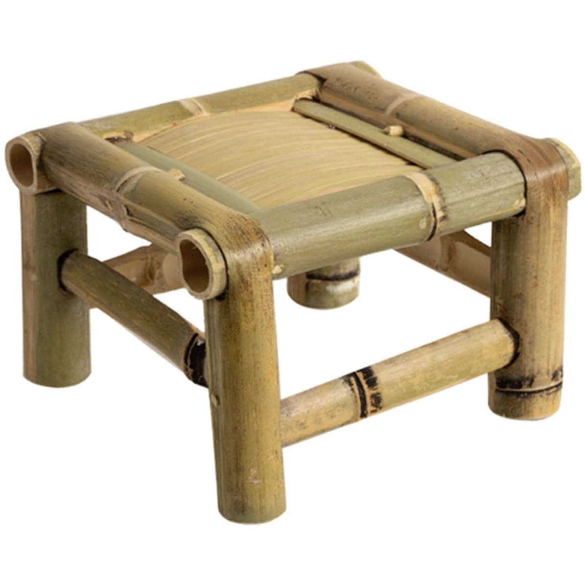 Tabouret en bambou rétro et petit siège bas traditionnel pour intérieur