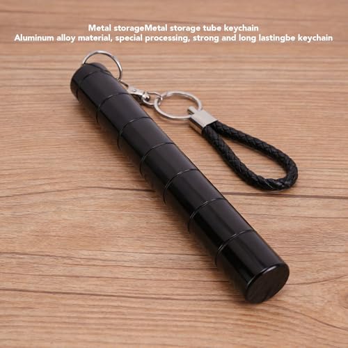 Tubo de almacenamiento de metal impermeable estuche portátil de 7 compartimentos con cordón 5