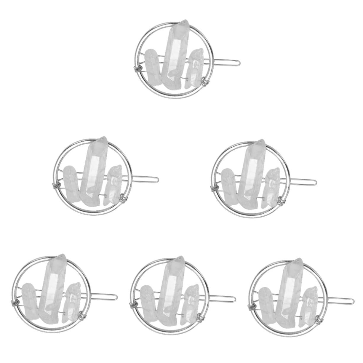 FRCOLOR 6 horquillas de cristal para el pelo, horquillas para el pelo, accesorios para el cabello para mujeres, horquillas de cristal, horquilla, metal, simple geométrica, pinza de pelo portátil,
