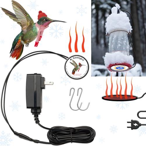 Hummingbird Feeder Heater Warmer, Prevents Nectar from Freezing, Fits Most Feeders, Easy Peel and Stick