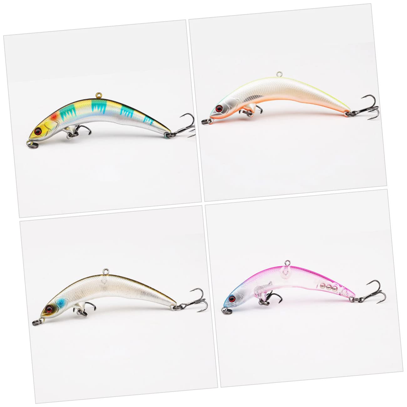 INOOMP 25 Pz Amo da Esca Esche da Pesca Persico Vivide Esche Finte Ami per Pesci d'Acqua Salata Ami da Pesca Artificiali Pesca Realistica Esche per Basso All'aperto 7c Allacciare Metallo