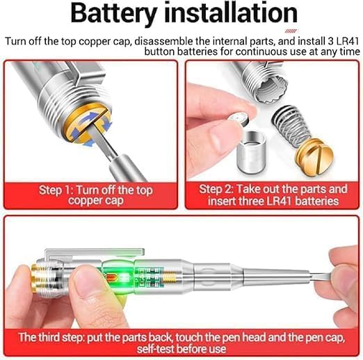 Image of Set of 2 Advanced Intelligent Chip High-Brightness Intelligent Voltage Tester Pen Multi-function LED Test Pen with Screwdriver for Electric Power Testing Voltage Tester [Safety Highlighter Pen] (2)