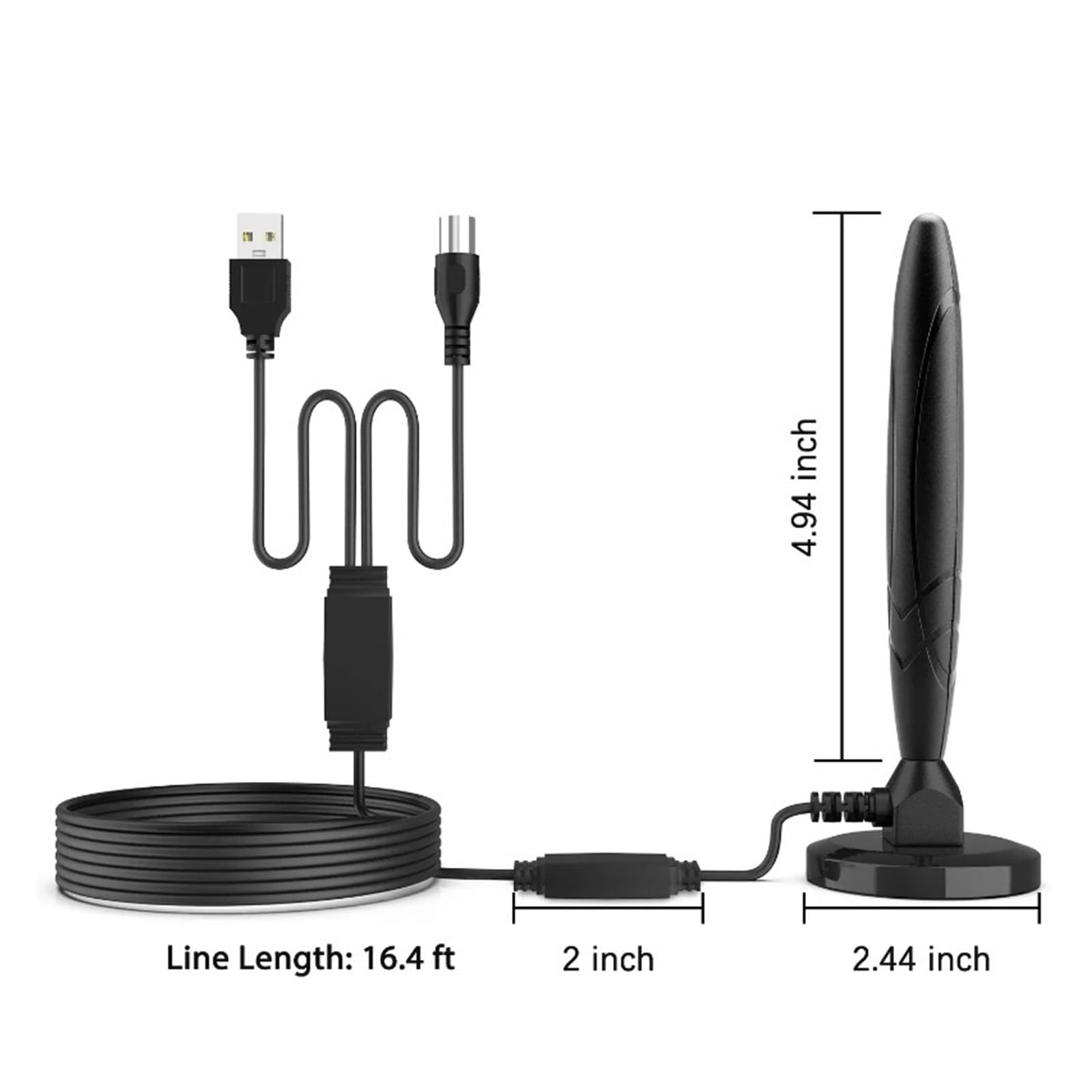 Antenna TV Digitale HD For Interni, Amplificatore Di Segnale A Lungo Raggio Da 350 Miglia, 4K 1080P, Visione Gratuita Copertura più ampia