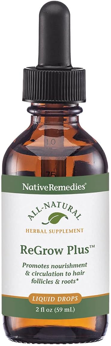 Native Remedies ReGrow Plus Natural Herbal Remedy for Healthy Hair, 2 Fl oz.