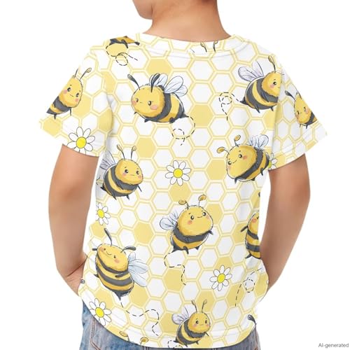 Image of WELLFLYHOM Kids Tshirts Girls Boys Short Sleeve Crewneck Tees Shirts Casual Sport Pullover Tops Size 3-16 Years