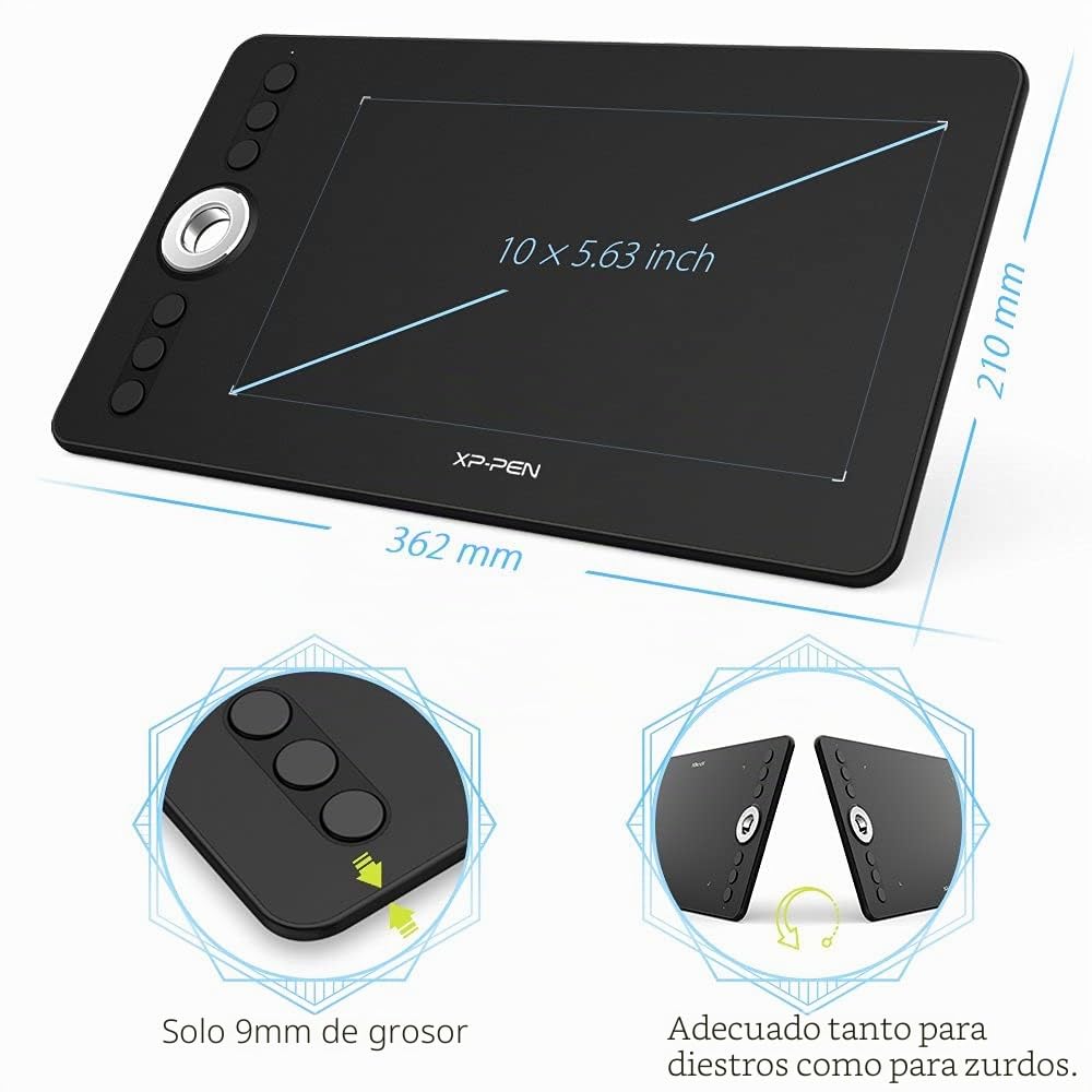 XP-PEN Deco 02 - Tableta Gráfica Dibujo Digital con Lápiz 8192 Niveles | Tableta Profesional con Goma de borrar y Botones Express, Tableta Digitalizadora Compatible con Windows, Mac OS