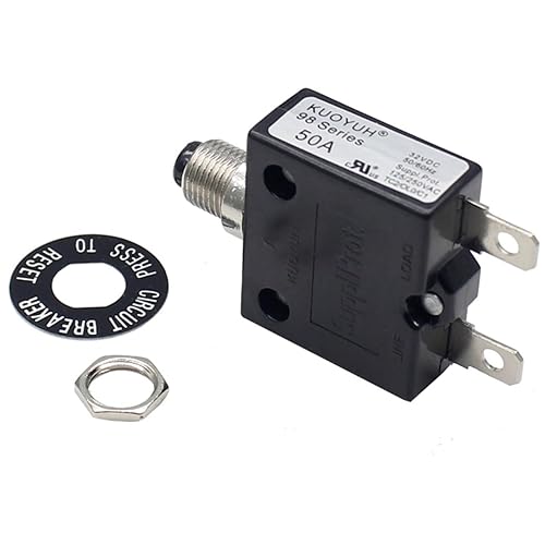 Miniatura 7 de KUOYUH Serie 98 125250VCA 32VDC 5060Hz Botón de reinicio manual Disyuntor de sobrecarga térmica con tapa antipolvo impermeable transparente 3-70A