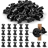 Joyfolk 100 Pcs Black Electric Fence Insulators Wooden Ring Posts Electric Fence Insulators Grid System...