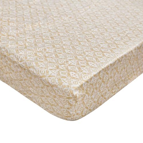 Image of Crane Baby Soft Cotton Crib Mattress Sheet, Fitted Sheet for Cribs and Toddler Beds, Diamond, 28 inchw x 52 inchh x 9 inchd