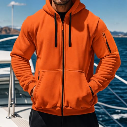 Image of MANTORS Mens Fleece Jackets Contrast Hoodies Lightweight Sweatshirt Color Block Jacket Coats