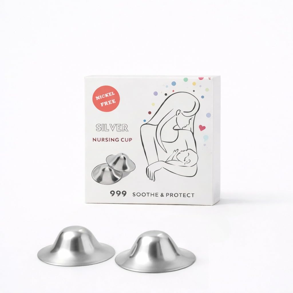 B-Arm Silver Nursing Cups for Breastfeeding Mothers |Fits Above C Cups|999 Silver, Nickel-Free |Portable/Reusable Nipple Covers for Sore & Cracked Nipple |Supports Lactation & Prevents Cloth Friction-image-4
