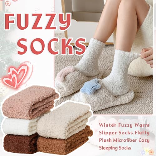 Eyean Womens Fuzzy Fluffy Slipper Socks Warm Winter Soft Thermal Plush Casual Sleep Cozy Home Socks2
