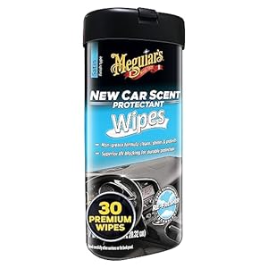 Meguiar’s New Car Scent Protectant Wipes – Easy to Use Car Wipes that Protect and Freshen Your Car’s Interior – Ideal for Car Detailing & Maintenance – 30 Ct