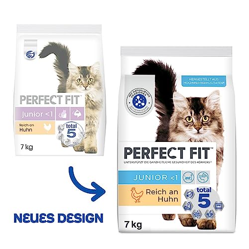 PERFECT FIT Junior Trockenfutter für junge Katzen unter 1 Jahr - Huhn, 7 kg (1 Beutel)