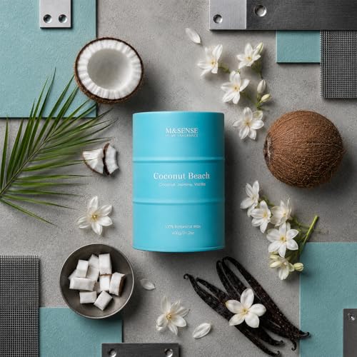 Image of M&SENSE Coconut Beach Scented Candles Large Summer Candle, Natural Soy Candles 21.2oz Beach Candle,Aromatherapy Candle for Stress Relief Meditation Relaxing