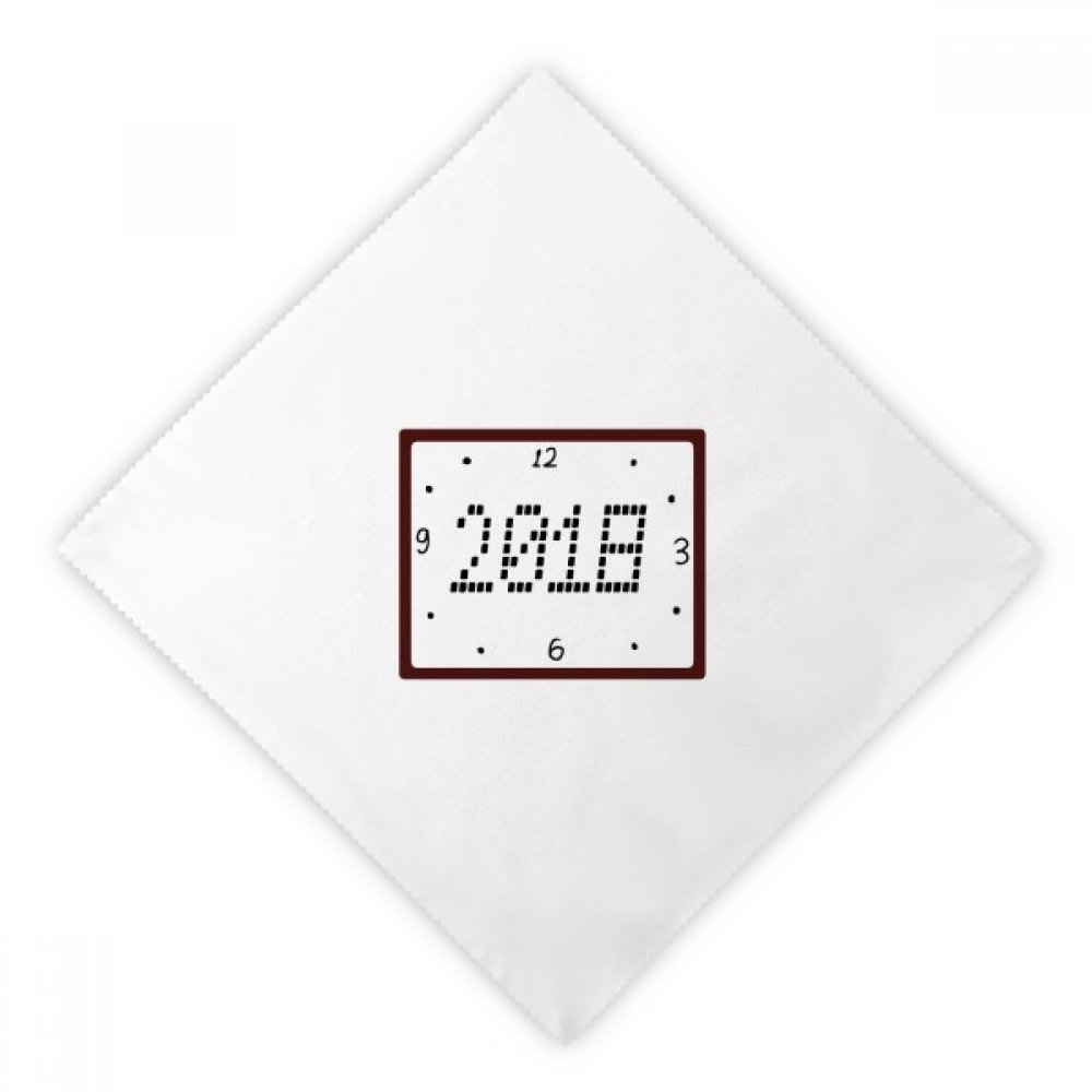 Servilletas de tela blancas de Año Nuevo reutilizables de 2 piezas para cena y almuerzo