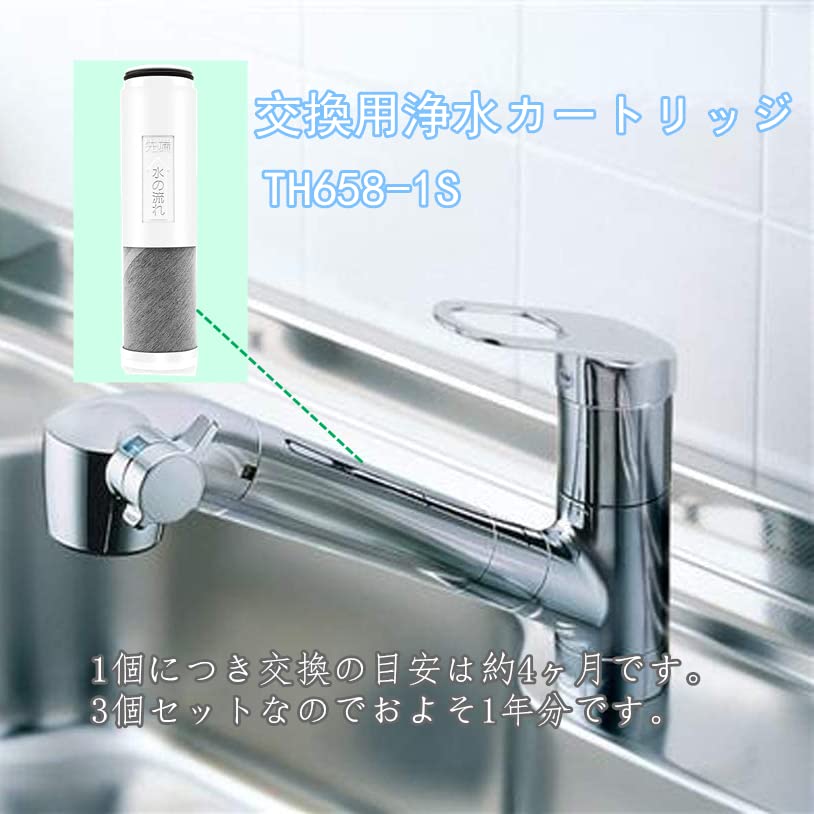 Amazon | TH658-1S 浄水器カートリッジ 3個入 浄水器兼用混合栓用