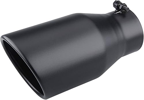 Miniatura 3 de LCGP Punta de escape diésel de entrada de 4 pulgadas, salida de 6 pulgadas, punta trasera de camión de 12 pulgadas de largo, diseño de ángel