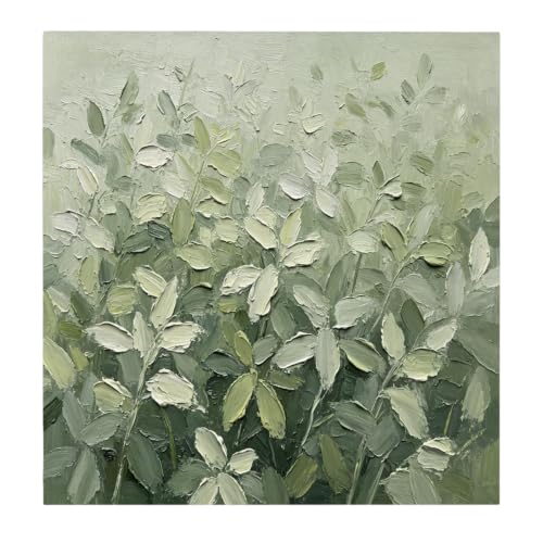 Tableau feuilles vert sauge minimaliste pour créer un salon de style campagne chic et naturel