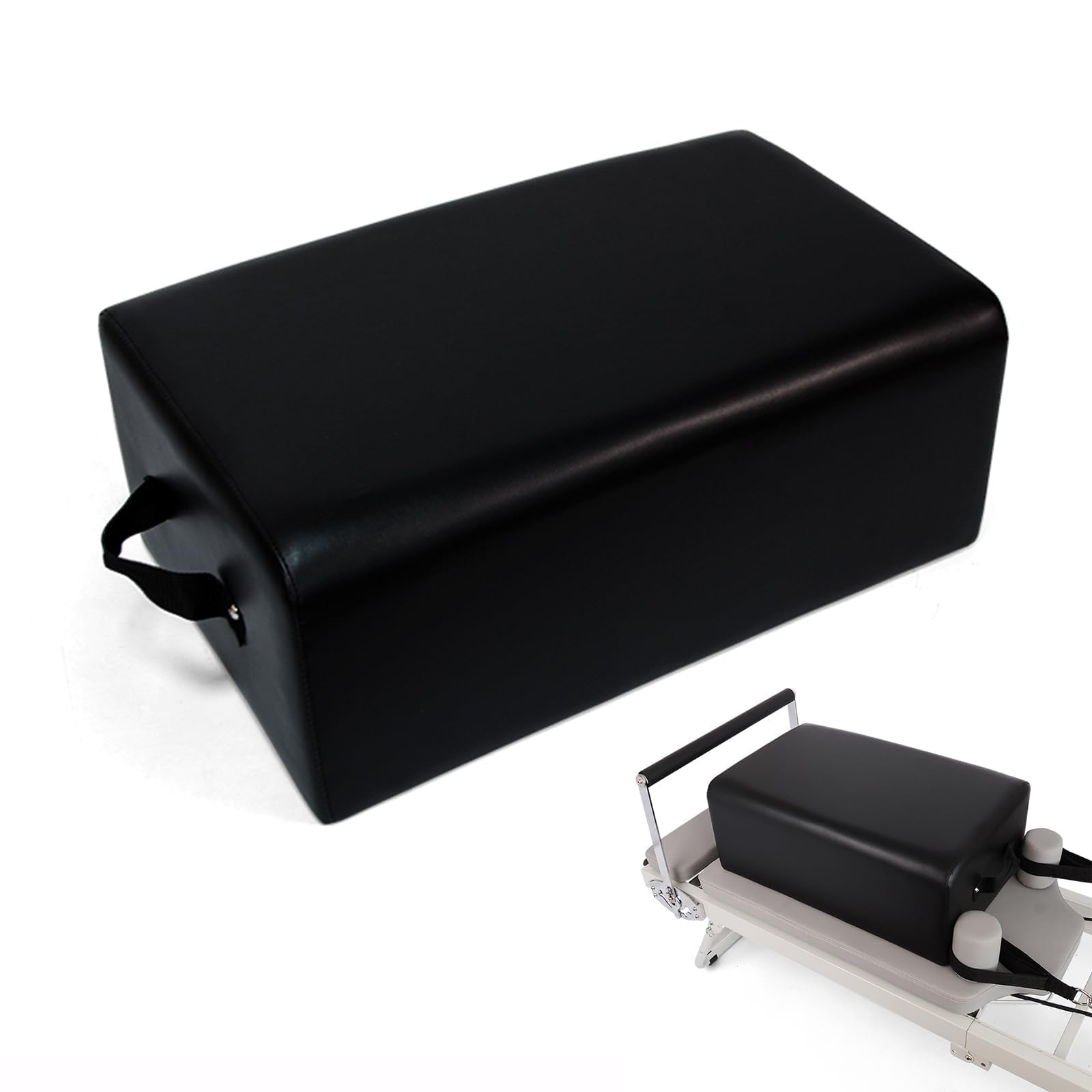 Pilates Reformer Box, Pilates Sitzbox mit Griffen, Pilates Zubehörbox, Pilates Trainingsgerät, geeignet für Fitness, Dehnungs- und Gleichgewichtstraining