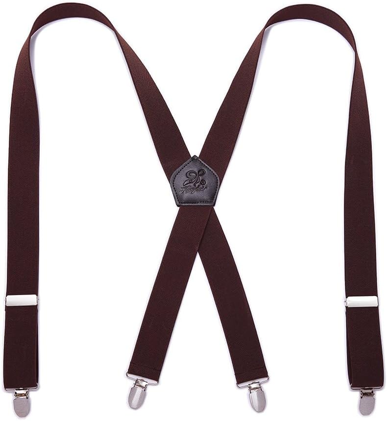 Men Braces Strong Metal Clips 4 X Back Durable Elastic Adjustable Suspenders Heavy Duty Mens Braces