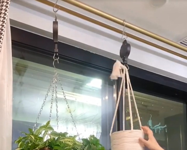 5 Ganci Retrattili Regolabili Per Piante, Puleggia Con Corda, Portata 15kg, Per Giardino Balcone