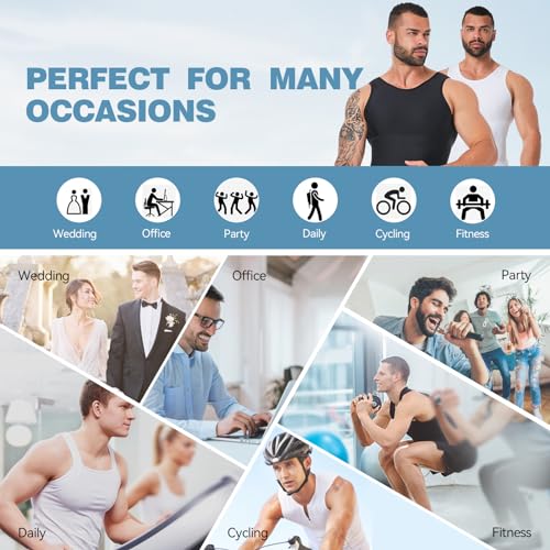 YOWODA Modelador corporal masculino, colete modelador de compressão, camiseta regata emagrecedora, c
