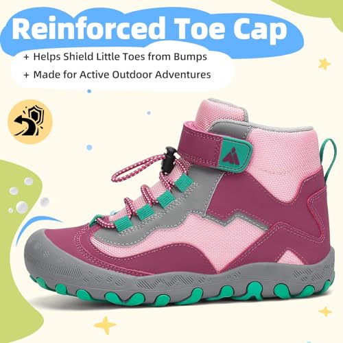 Image of Mishansha Kids Water Resistant Hiking Boots, Boys Girls Anti Collision Anti-Skid Athletic Outdoor Ankle Adventure Trekking Shoes