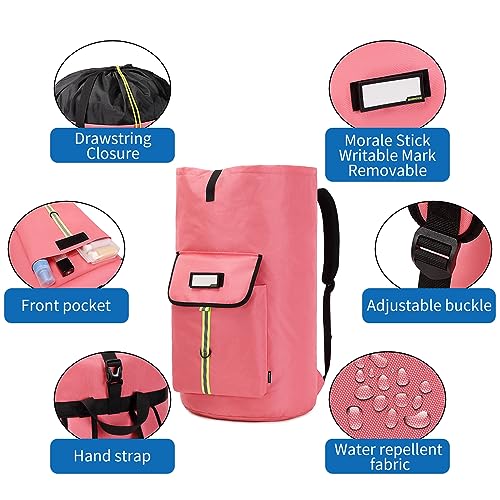 Image of laundry bag backpack,extra-large heavy duty laundry bags,laundry backpack for college students,drawstring closure (bright red Laundry Backpack)