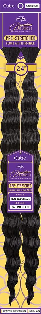 Purple Pack Brazilian Bundle - Prestretched Loose Deep Bulk 24" (Natural Black)