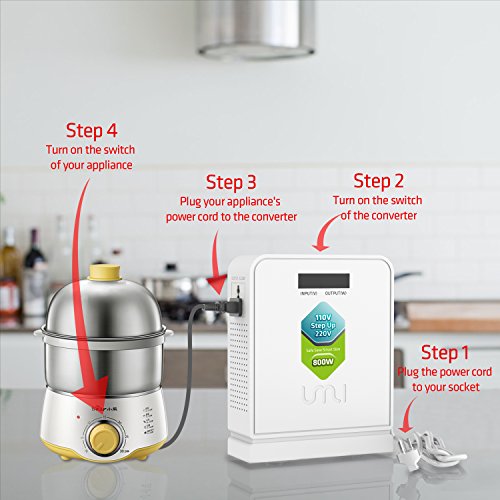 110 to 220 Voltage Converter Step UP only 800W for Euro and Asia Appliance with 220-240V Rated to be Used in US - Thumbnail 7