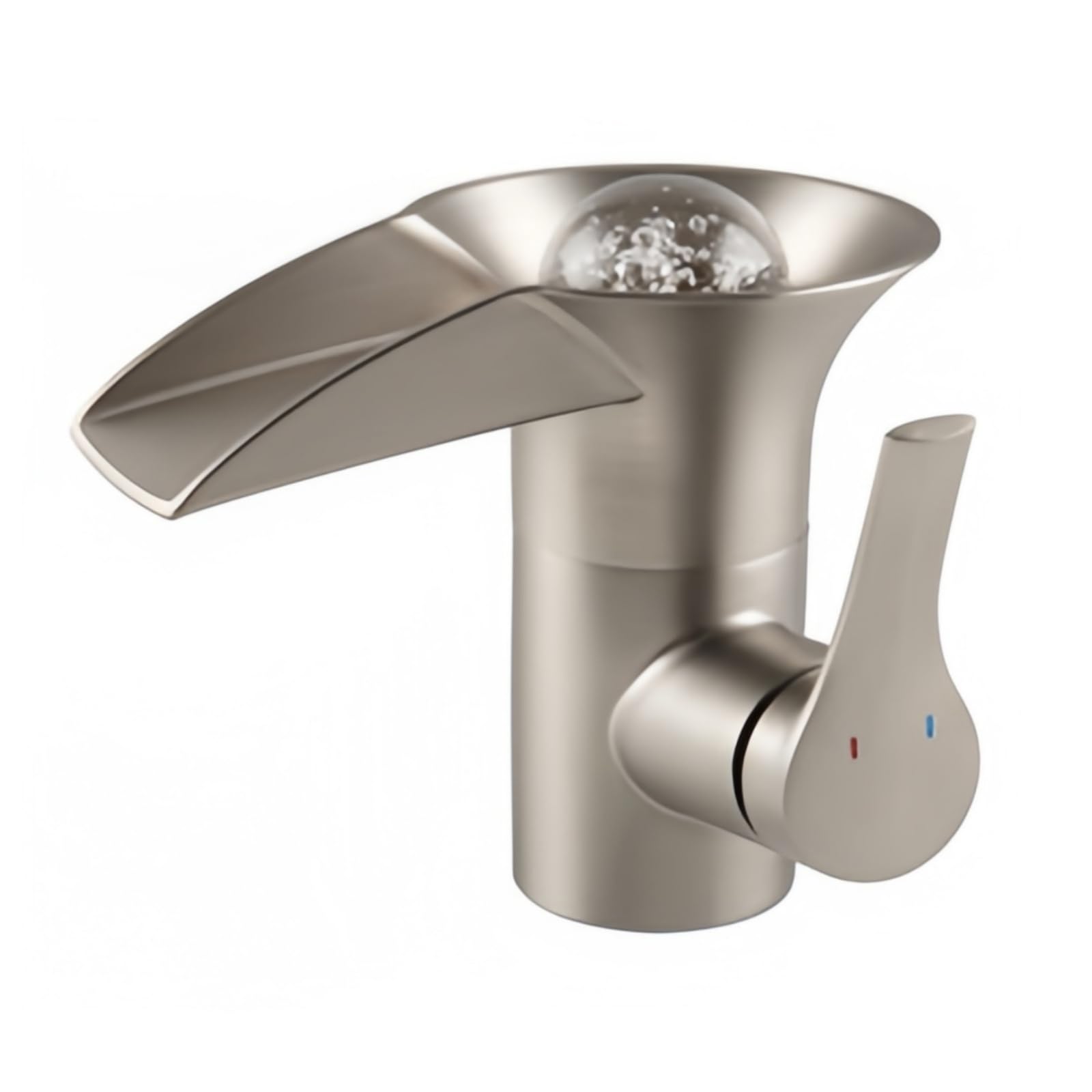 FQWNCIEG Bathroom Sink Taps Basin Mixer Tap Waterfall Sink Tap Mixer Brushed Single Lever Hot and Cold