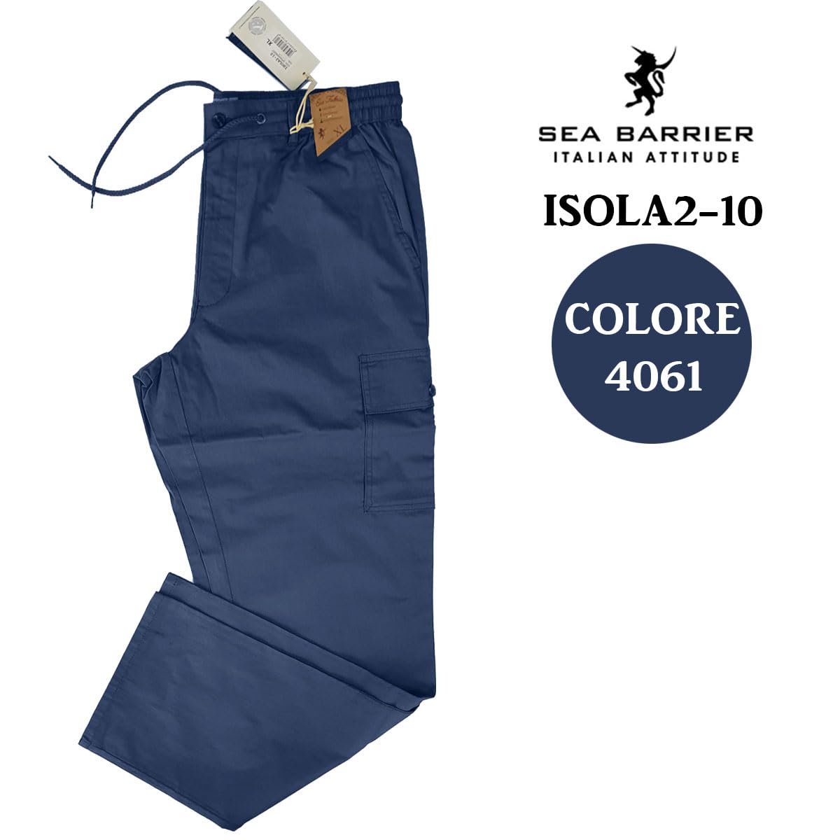 Generico Pantalacci Uomo con Molla Morbida in Vita Modello Tasca America e tasconi sui Laterali delle Gambe 100% Cotone Elasticizzato Modello Leggero Tela